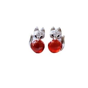 - Sterling Silver Fox 🦊 Stud Earrings